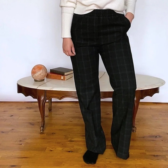 The Group Babaton Aritzia Skyline Windowpane Plaid Pull On Pant - Size 2XS - Picture 1 of 8